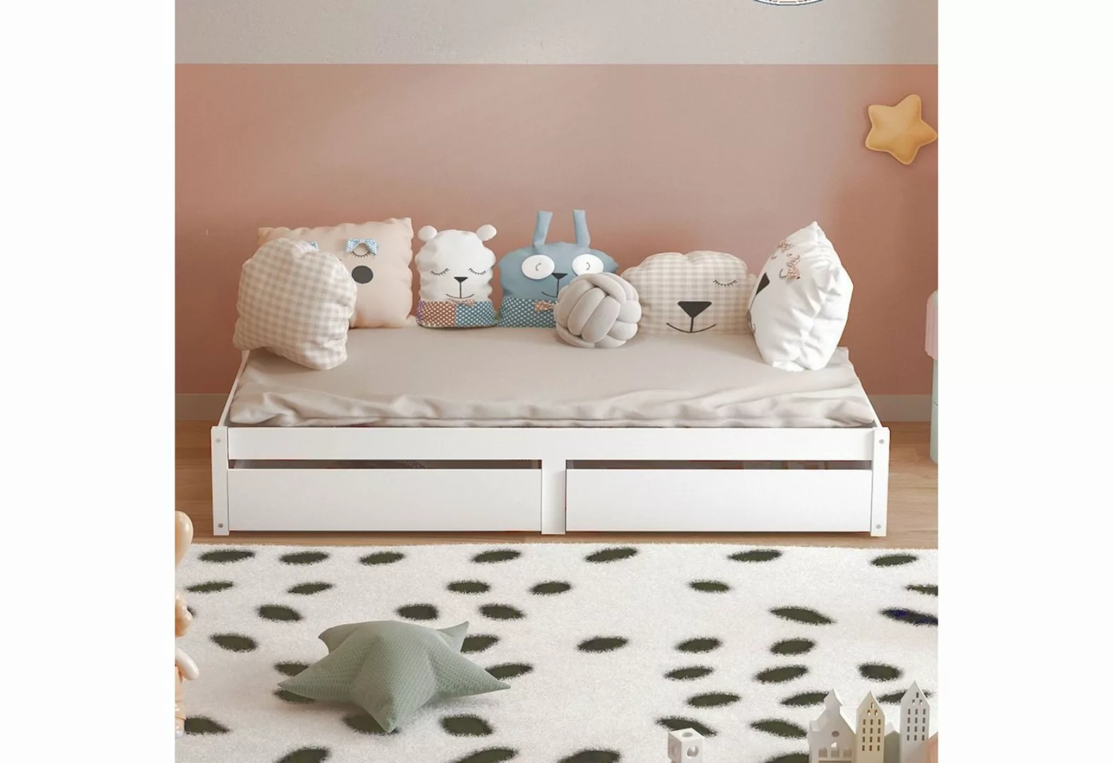 DOTMALL Jugendbett Kinderbett mit 2 Schubladen und Lattenrost Modernes Einz günstig online kaufen
