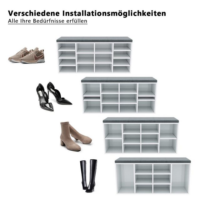 SONNI Schuhschrank Schuhschrank Weiß mit sitzbank 103.5 x 30 x 48 cm,Verste günstig online kaufen