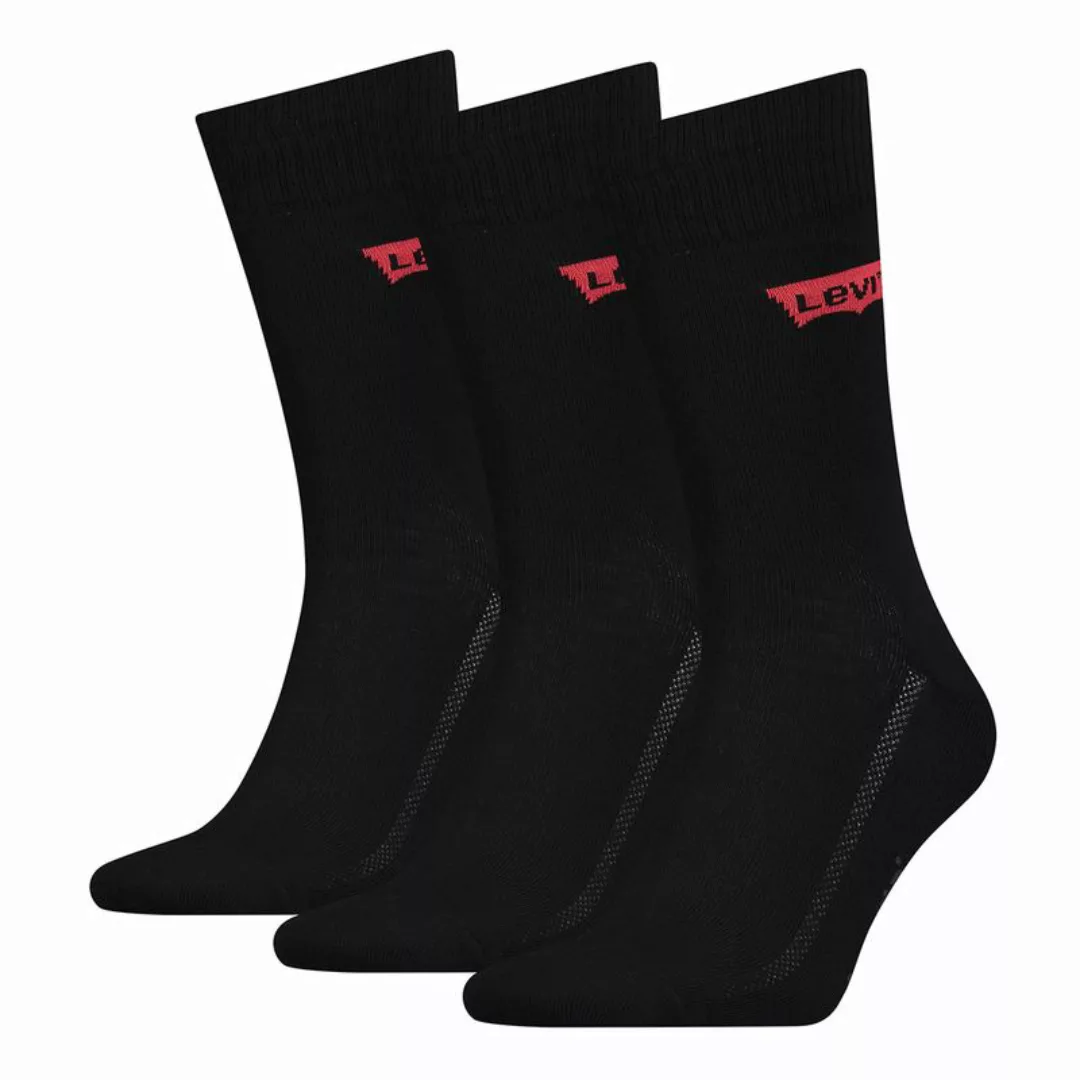 Levi´s ® Batwing Logo Regular Socken 3 Paare EU 43-46 Jet Black günstig online kaufen
