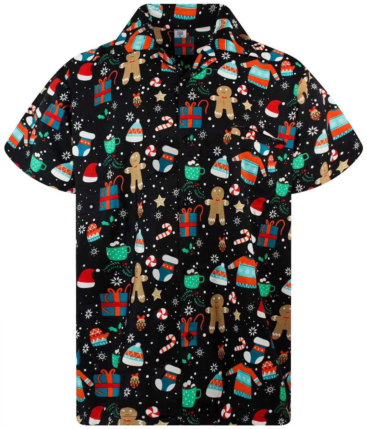 King Kameha Hawaiihemd Christmas Gingerbread Kurzarm günstig online kaufen