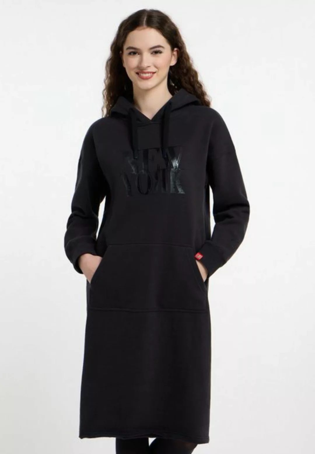 Frieda & Freddies NY Sweatkleid mit Kapuze in black günstig online kaufen