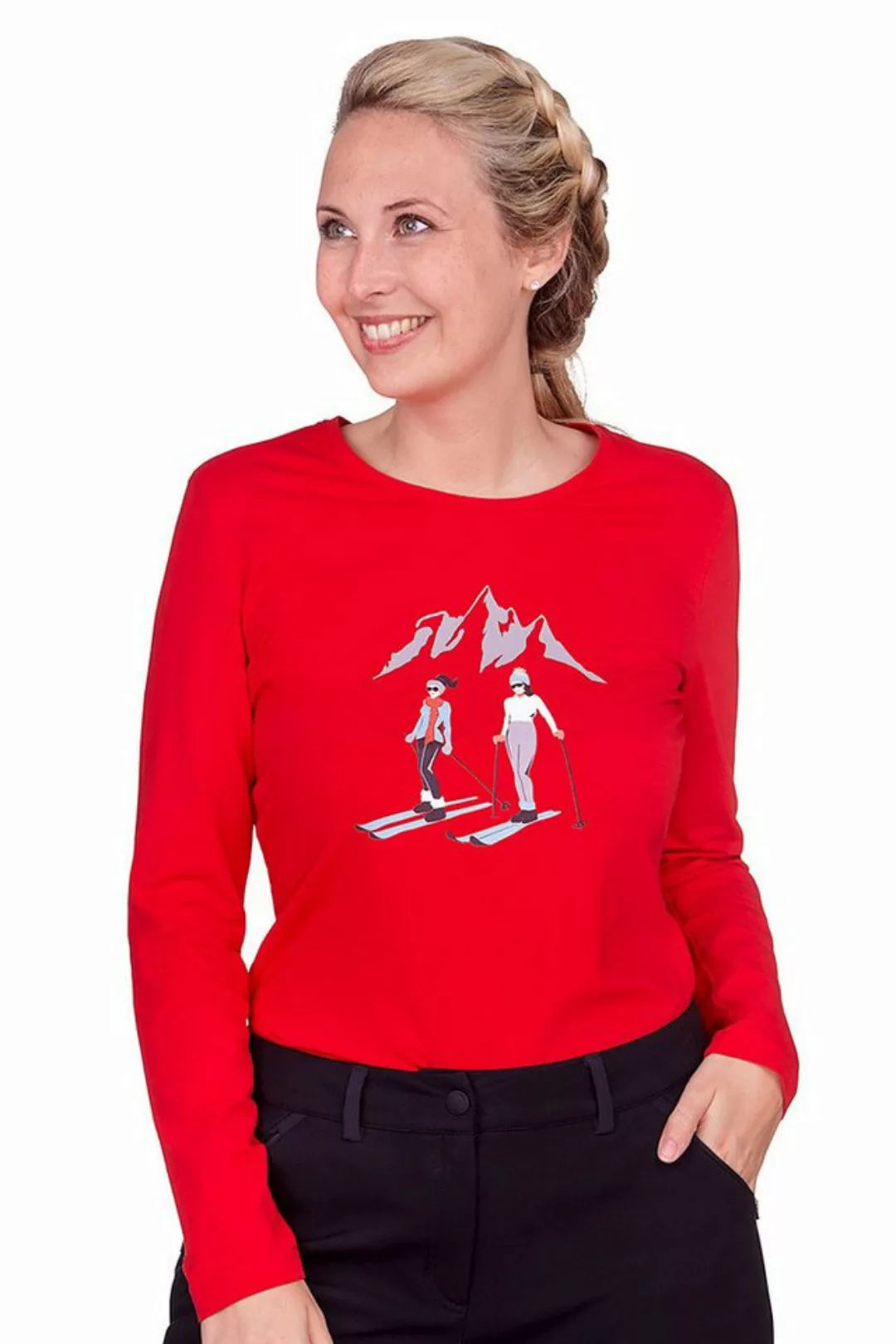 Almgwand Trachtenshirt Longsleeve Damen - SCHALBERALM - beere, rot günstig online kaufen