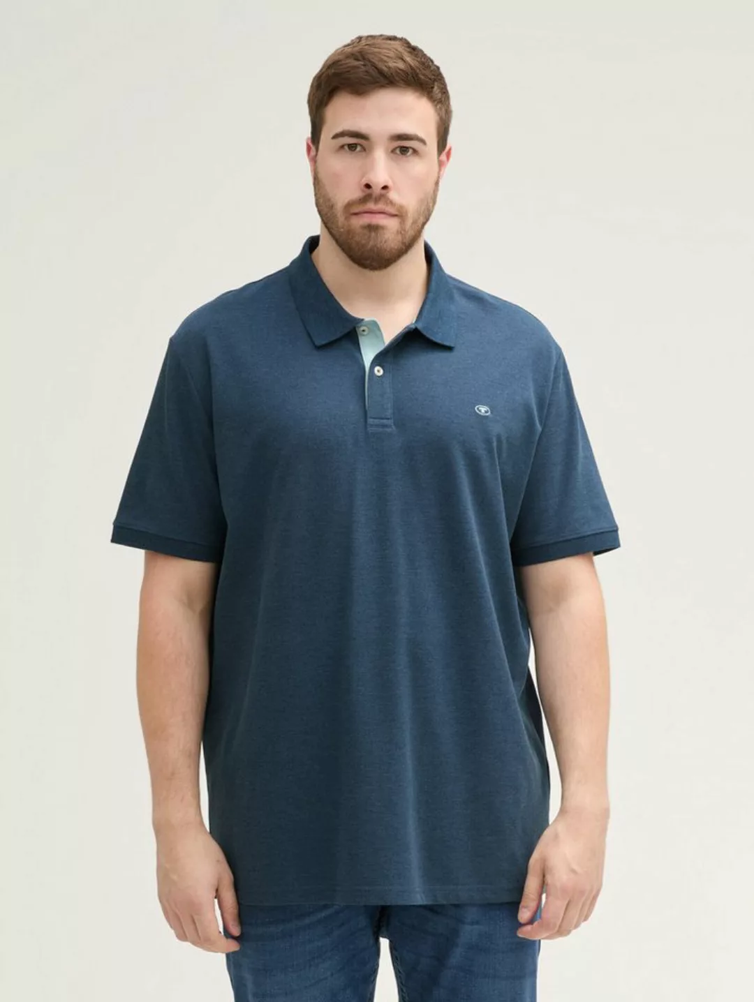 TOM TAILOR PLUS Poloshirt Plus - Poloshirt mit Logo Stickerei günstig online kaufen