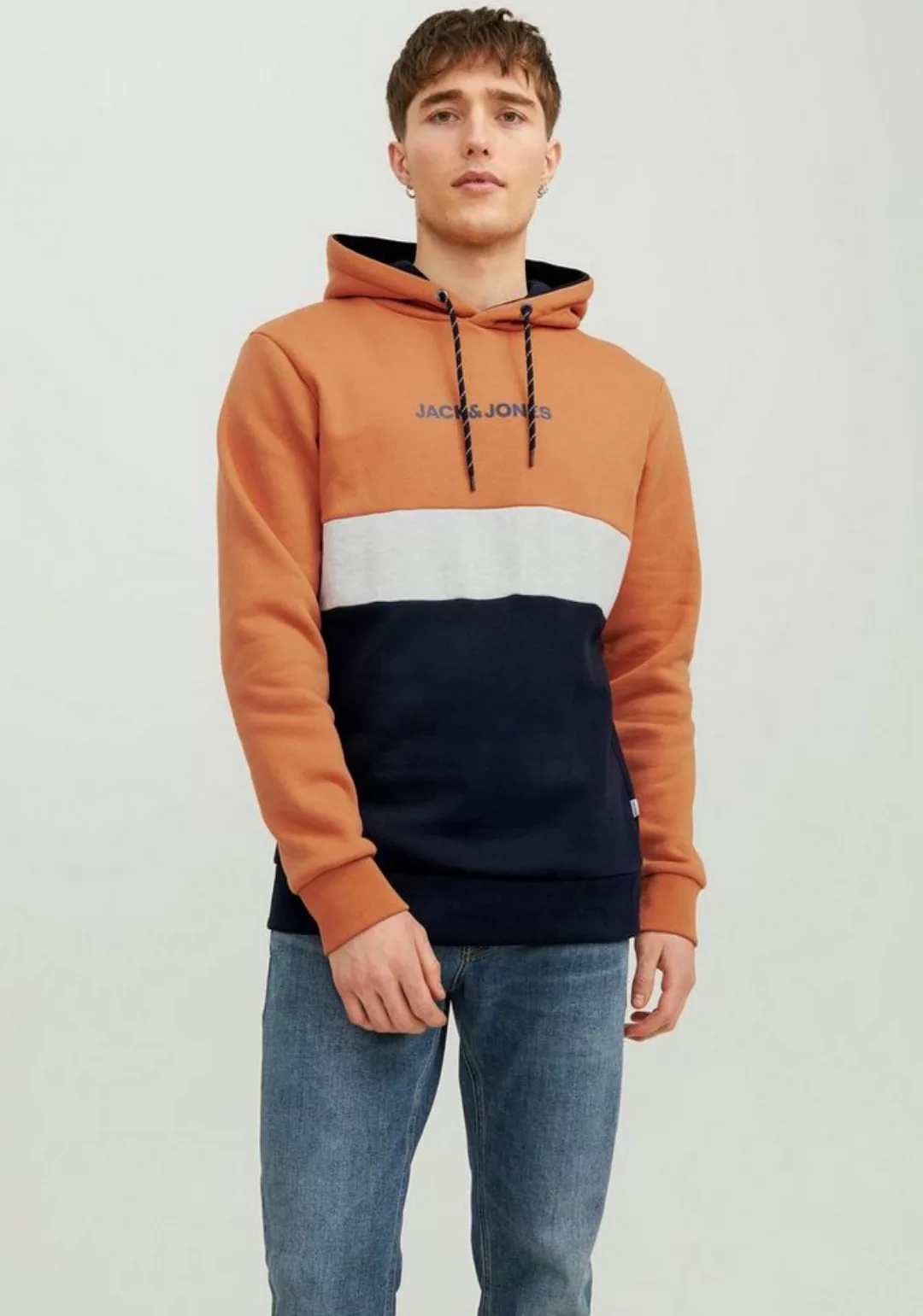 Jack & Jones Herren Hoodie Kapuzenpullover JJEREID BLOCKING - Regular Fit günstig online kaufen