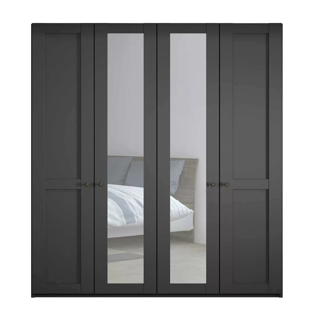 Schlafzimmerschrank mit Spiegeltüren in Dunkelgrau 200 cm breit günstig online kaufen