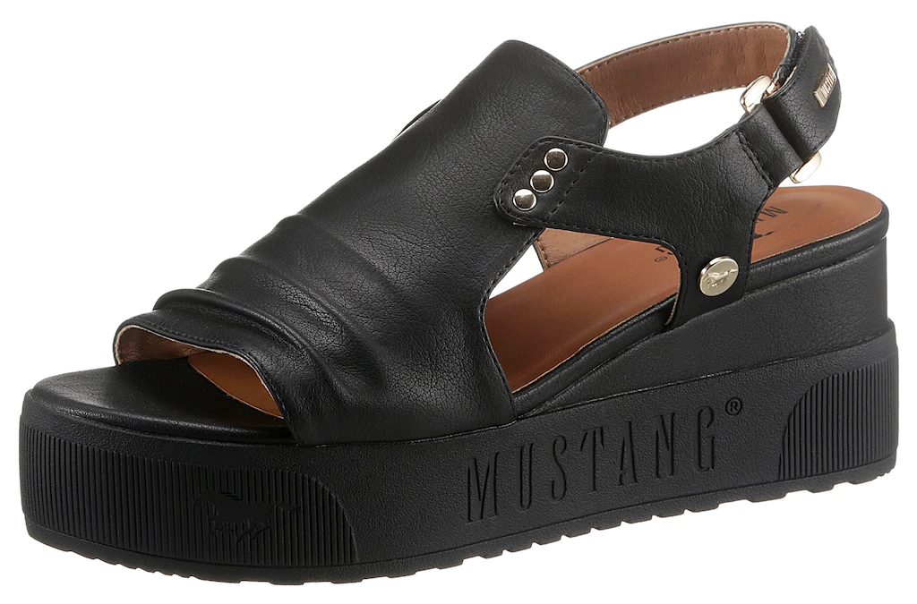 Mustang Shoes Keilsandalette, Sommerschuh, Sandale, Keilabsatz, günstig online kaufen