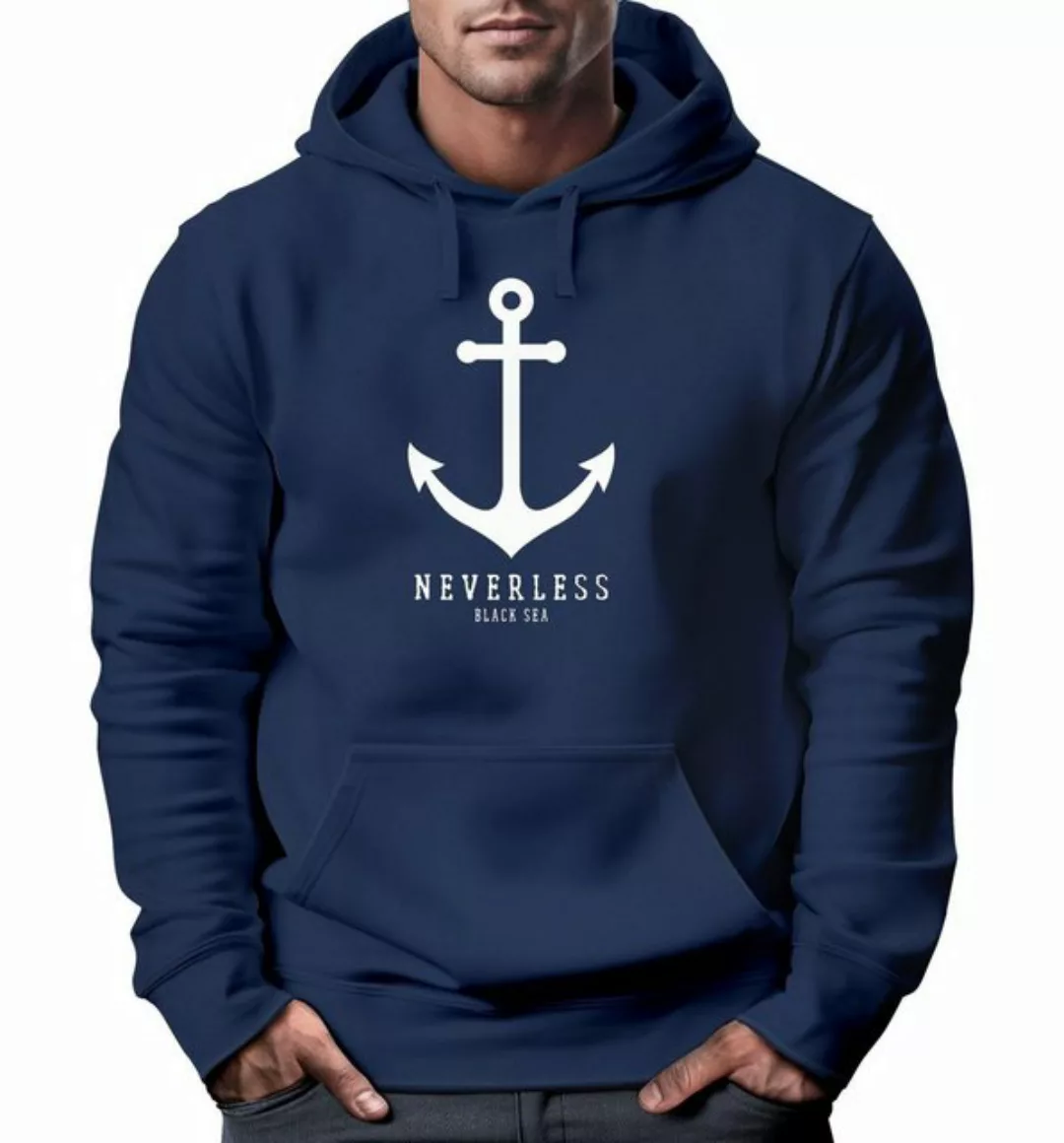 Neverless Hoodie Hoodie Herren Anker Nautical Sailor Segeln Kapuzen-Pullove günstig online kaufen