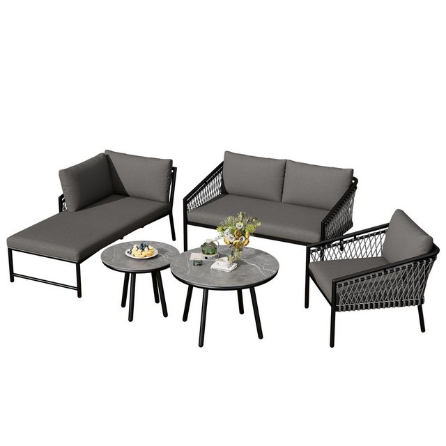 HAUSS SPOLE Sofa Seil Gartenmöbel Set mit allen Sitz- Und Rückenkissen, Bal günstig online kaufen