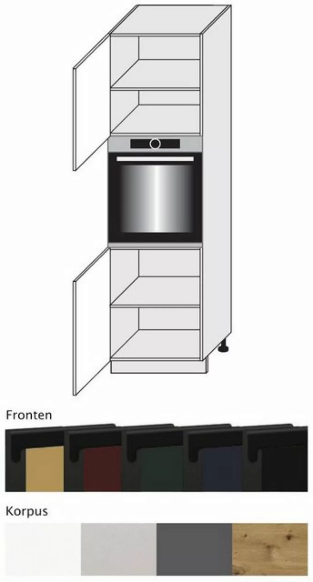 Feldmann-Wohnen Backofenumbauschrank Velden (1-St) 60cm Front- & Korpusfarb günstig online kaufen