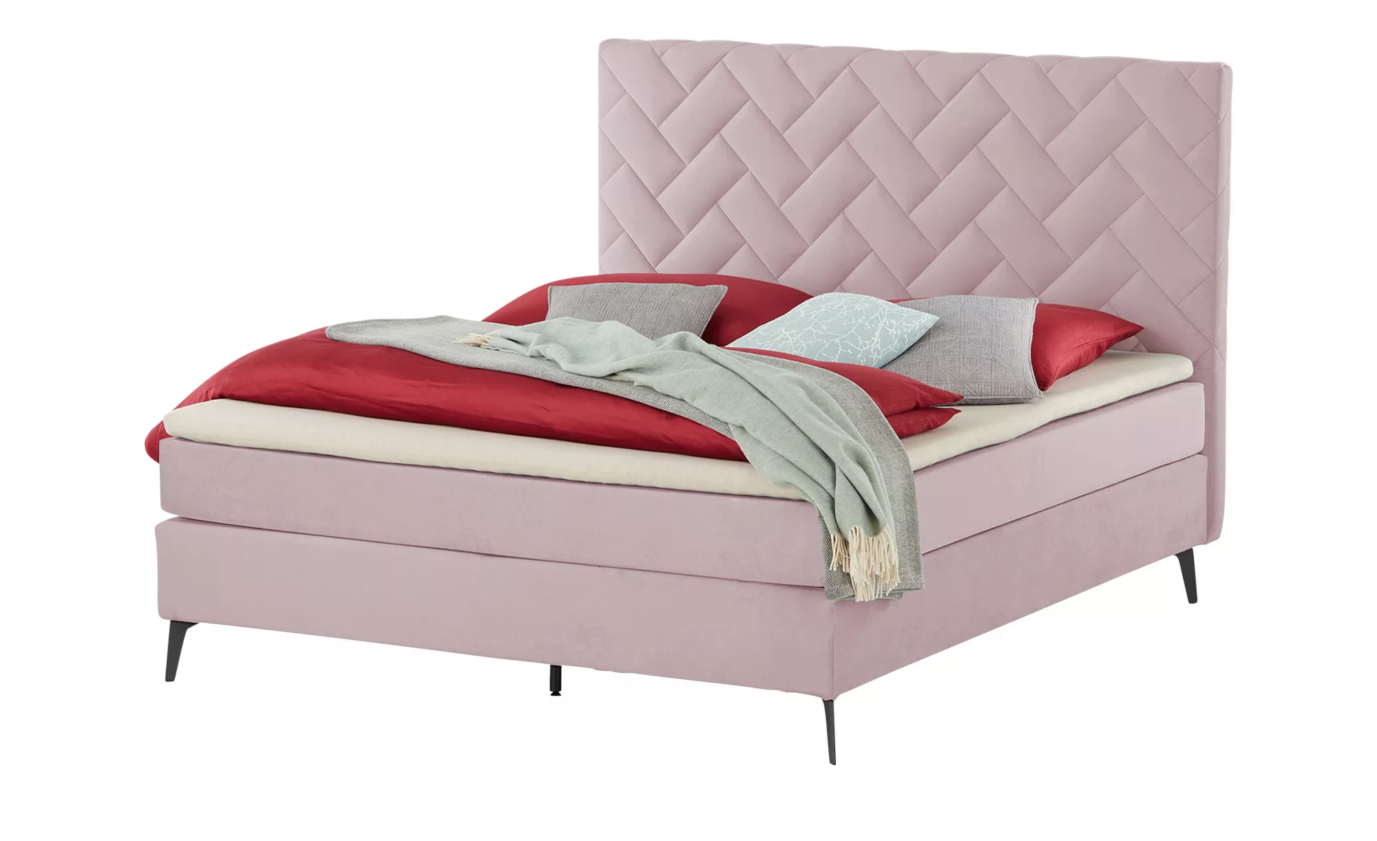 SKAGEN BEDS Boxspringbett  Weave ¦ rosa/pink ¦ Maße (cm): B: 200 H: 122 Bet günstig online kaufen