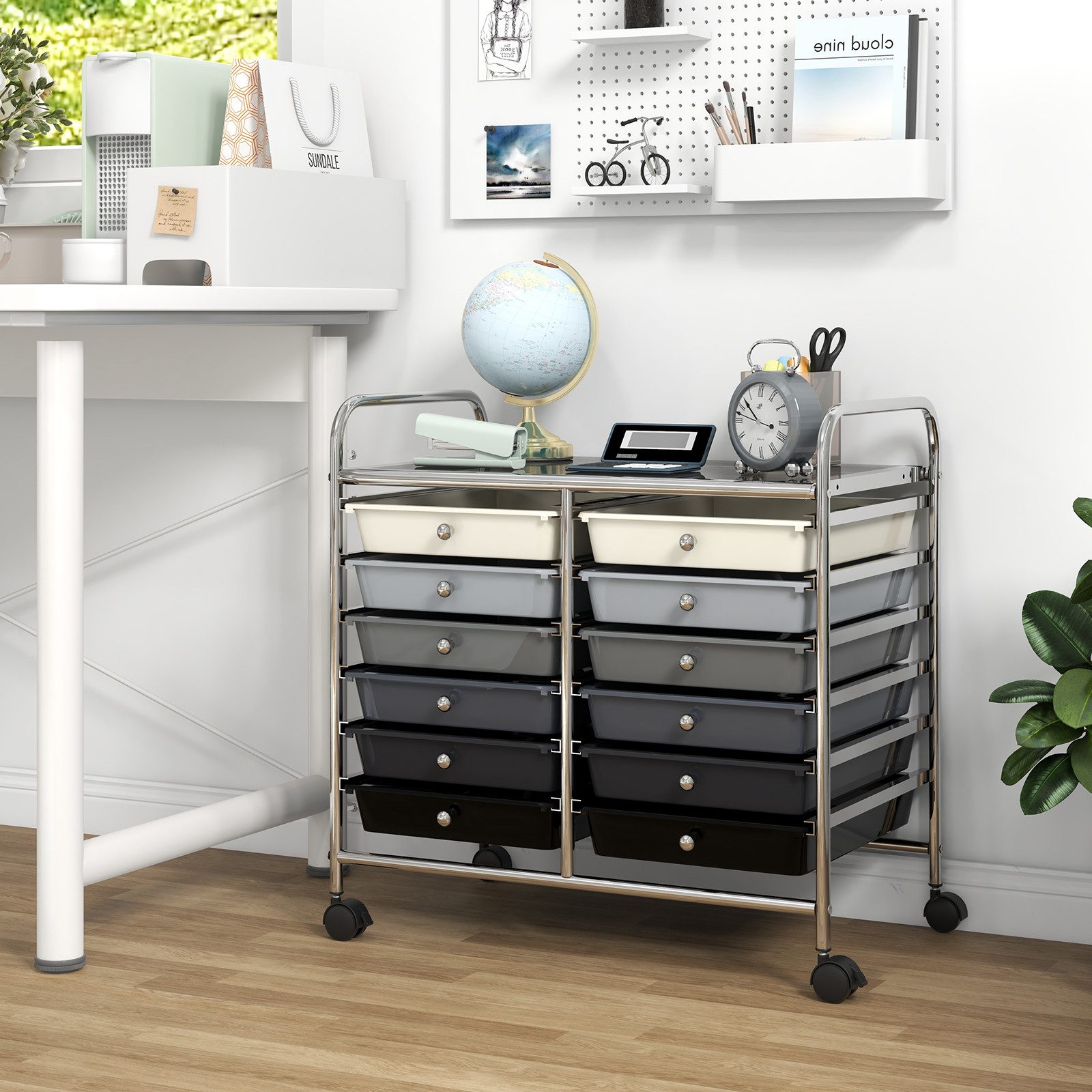 COSTWAY Rollcontainer, mit Schubladen Kunststoff, Rollwagen günstig online kaufen