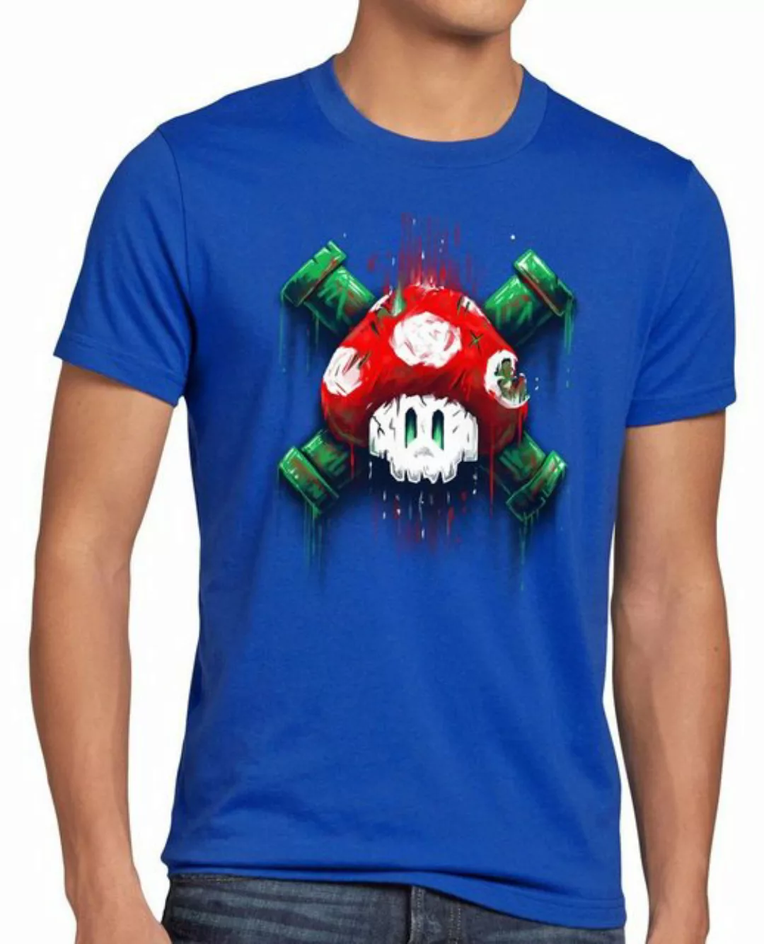 style3 Print-Shirt Herren T-Shirt Mario Totenkopf videospiel super world sw günstig online kaufen