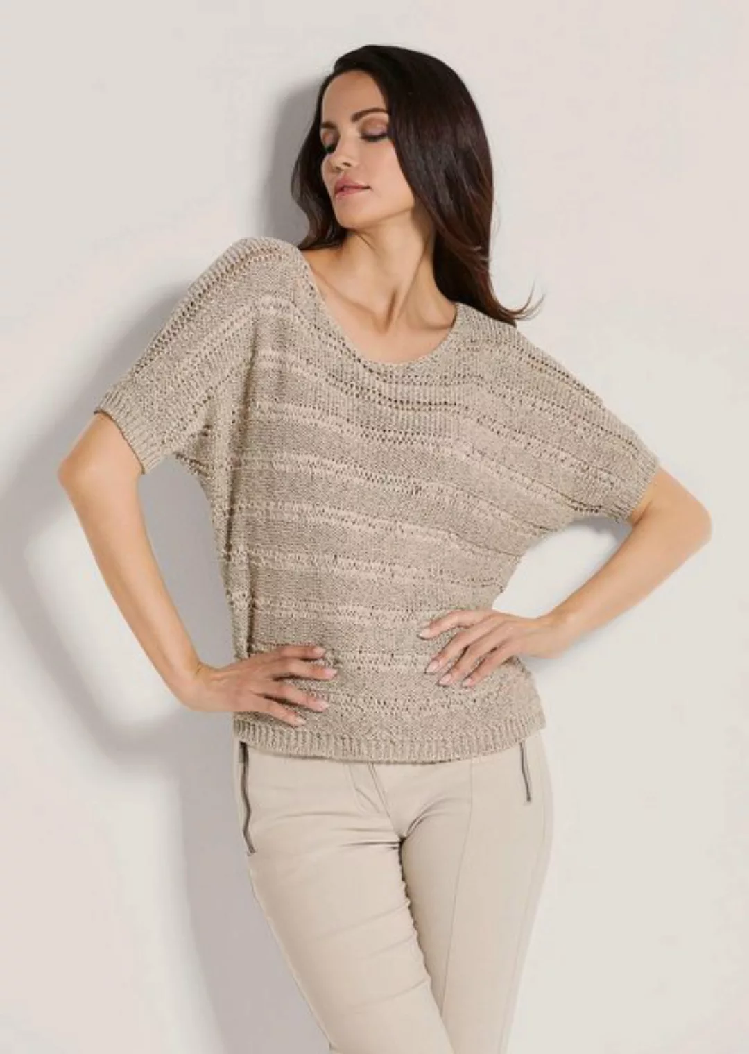 MADELEINE Strickpullover Bändchen-Pullover mit Glanz-Effekt günstig online kaufen