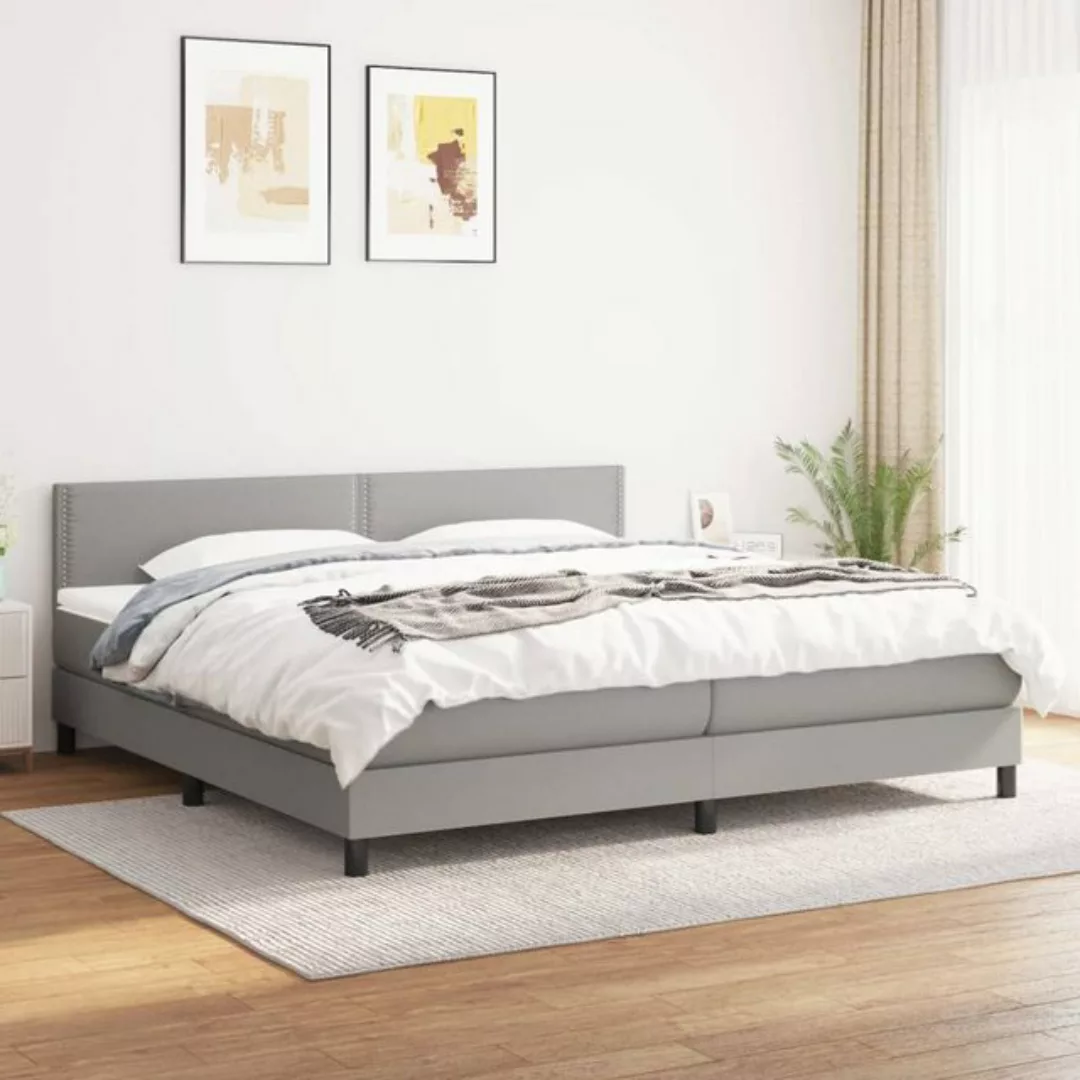 vidaXL Bettgestell Boxspringbett mit Matratze Hellgrau 160x200 cm Stoff Bet günstig online kaufen