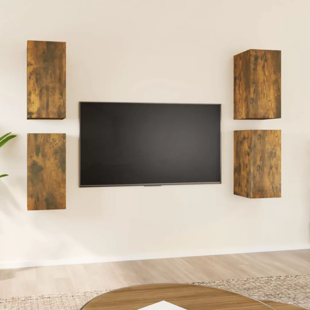 Vidaxl Tv-schränke 4 Stk. Räuchereiche 30,5x30x60 Cm Holzwerkstoff günstig online kaufen