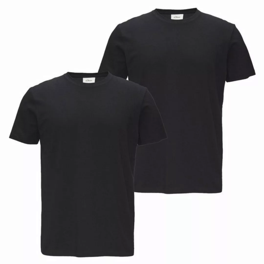 s.Oliver BLACK LABEL T-Shirt Basic (2-tlg) Slim Fit, Rundhals-Ausschnitt, k günstig online kaufen