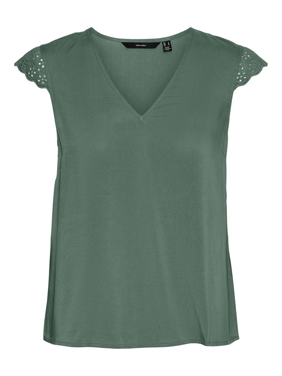 VERO MODA Spitzen- Bluse Ohne Ärmel Damen Grün günstig online kaufen