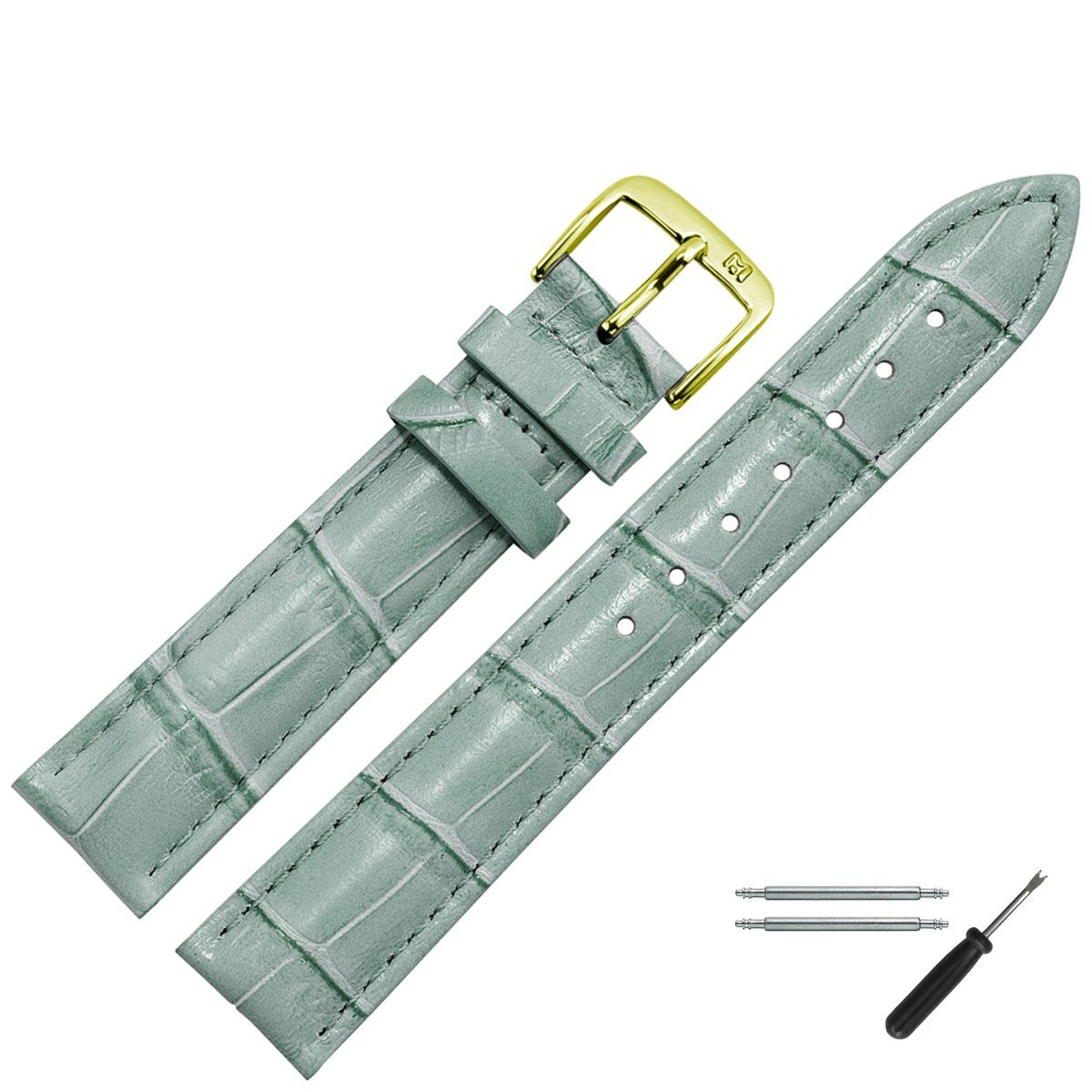 MARBURGER Uhrenarmband 14mm Leder Alligator Prägung günstig online kaufen
