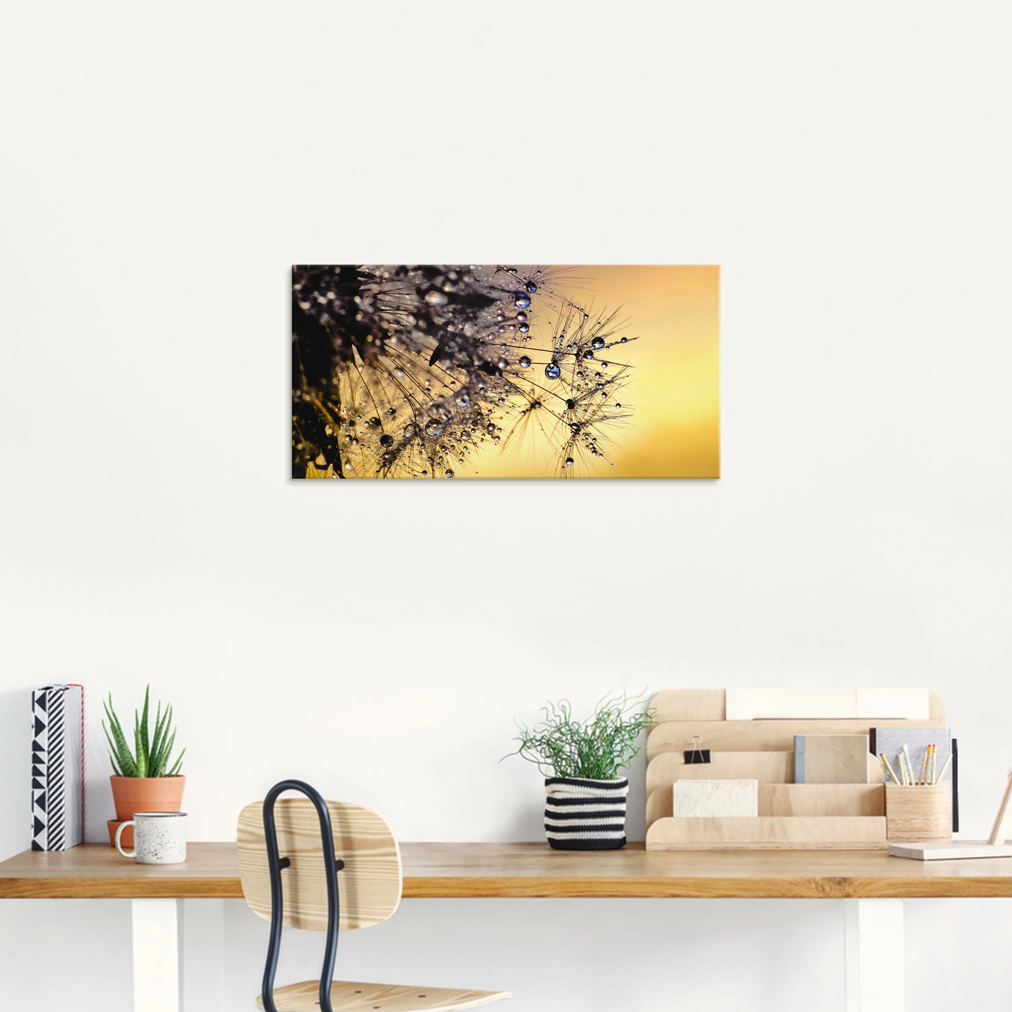 Artland Glasbild "Pusteblume mit Tautropfen benetzt", Blumen, (1 St.), in v günstig online kaufen