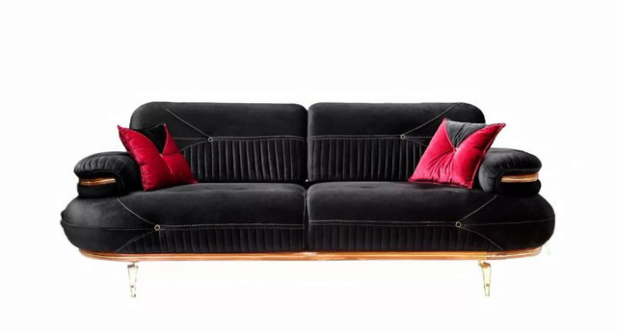 Xlmoebel 3-Sitzer Schwarze 3-Sitzer Luxus Couch für das Wohnzimmer, 1 Teile günstig online kaufen