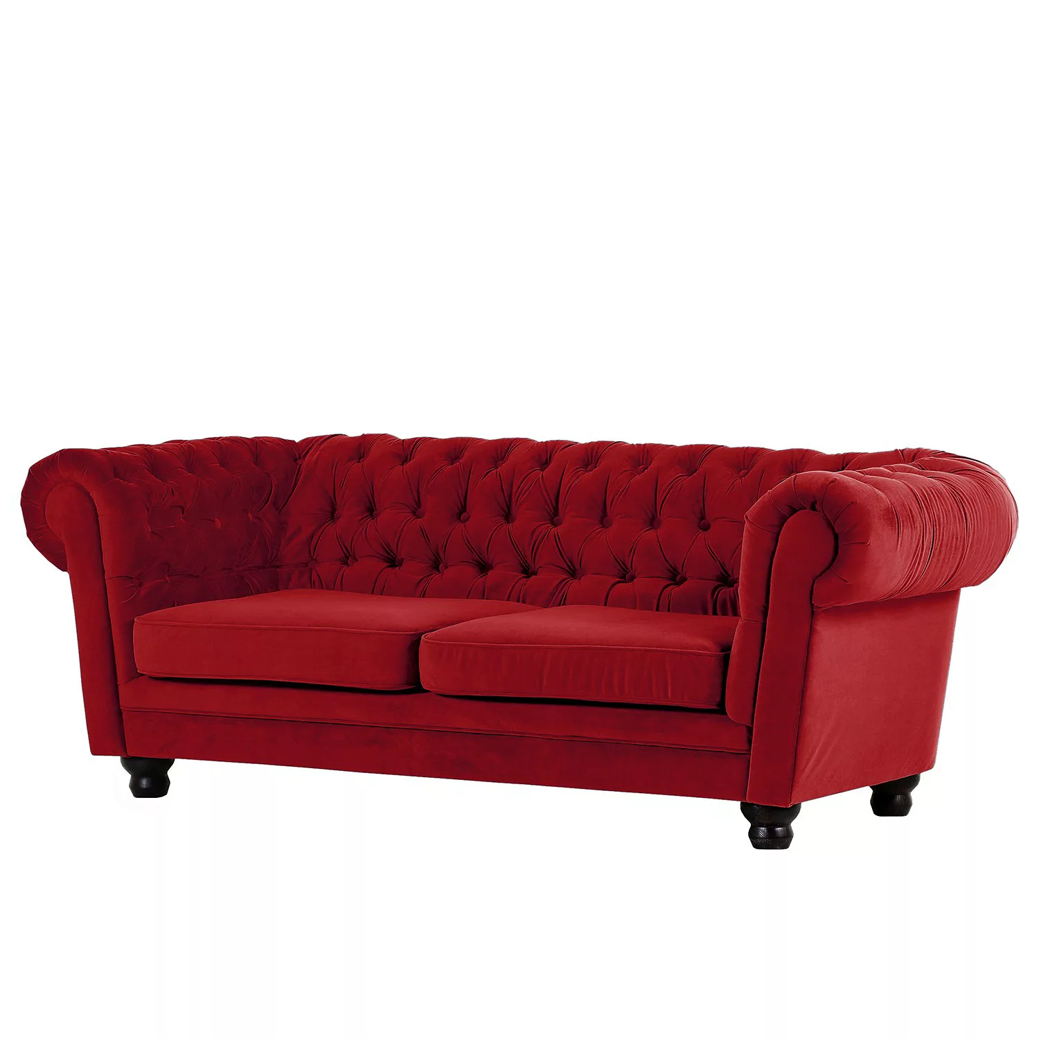 home24 Red Living Sofa Baille 2-Sitzer Rot Microfaser 203x79x93 cm günstig online kaufen