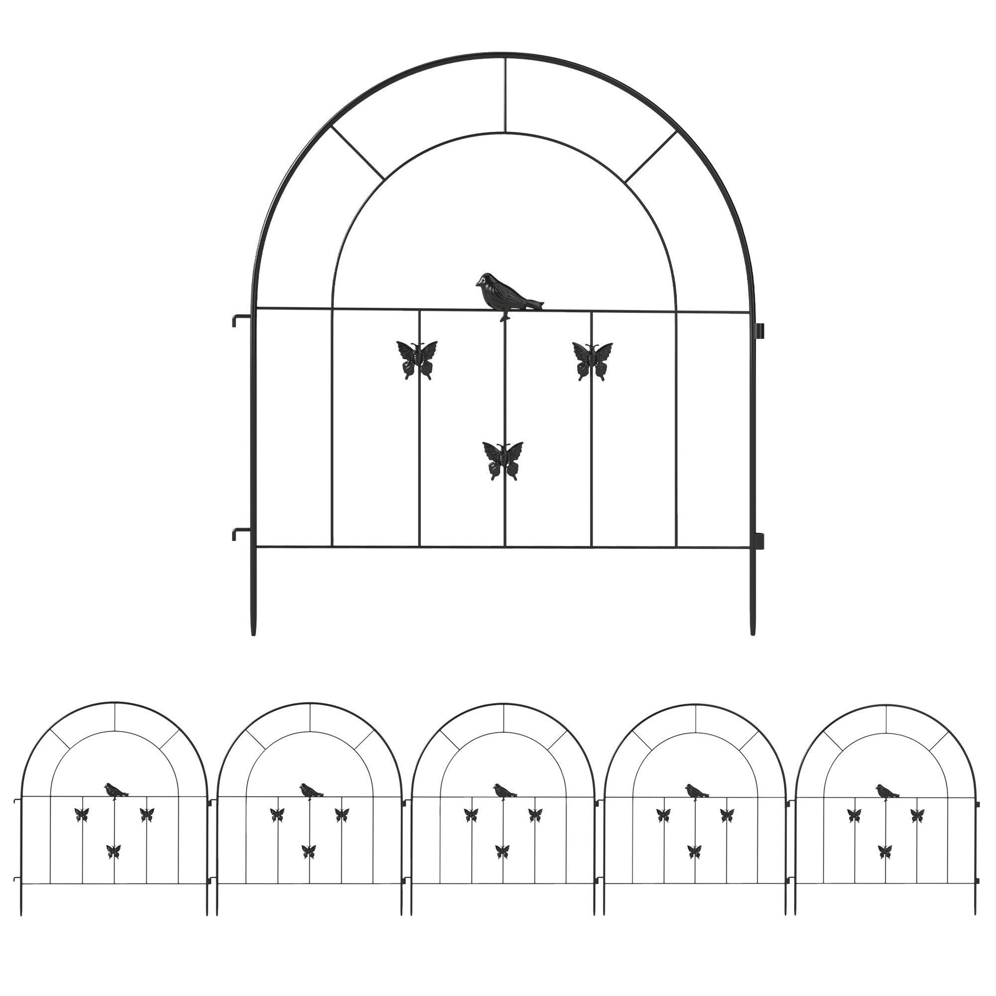 Outsunny Gartenzaun 300 cm x 70 günstig online kaufen