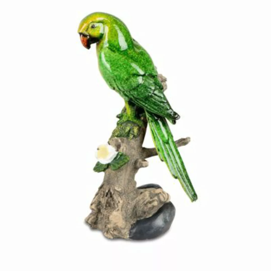Dekofigur Papagei auf Zweig, grün mehrfarbig günstig online kaufen