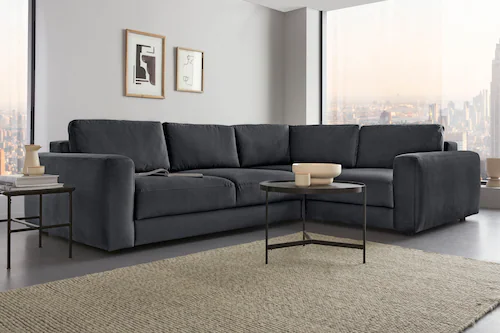 Places of Style Ecksofa "Bloomfield, L-Form", extra tiefe Sitzfläche, wahlw günstig online kaufen