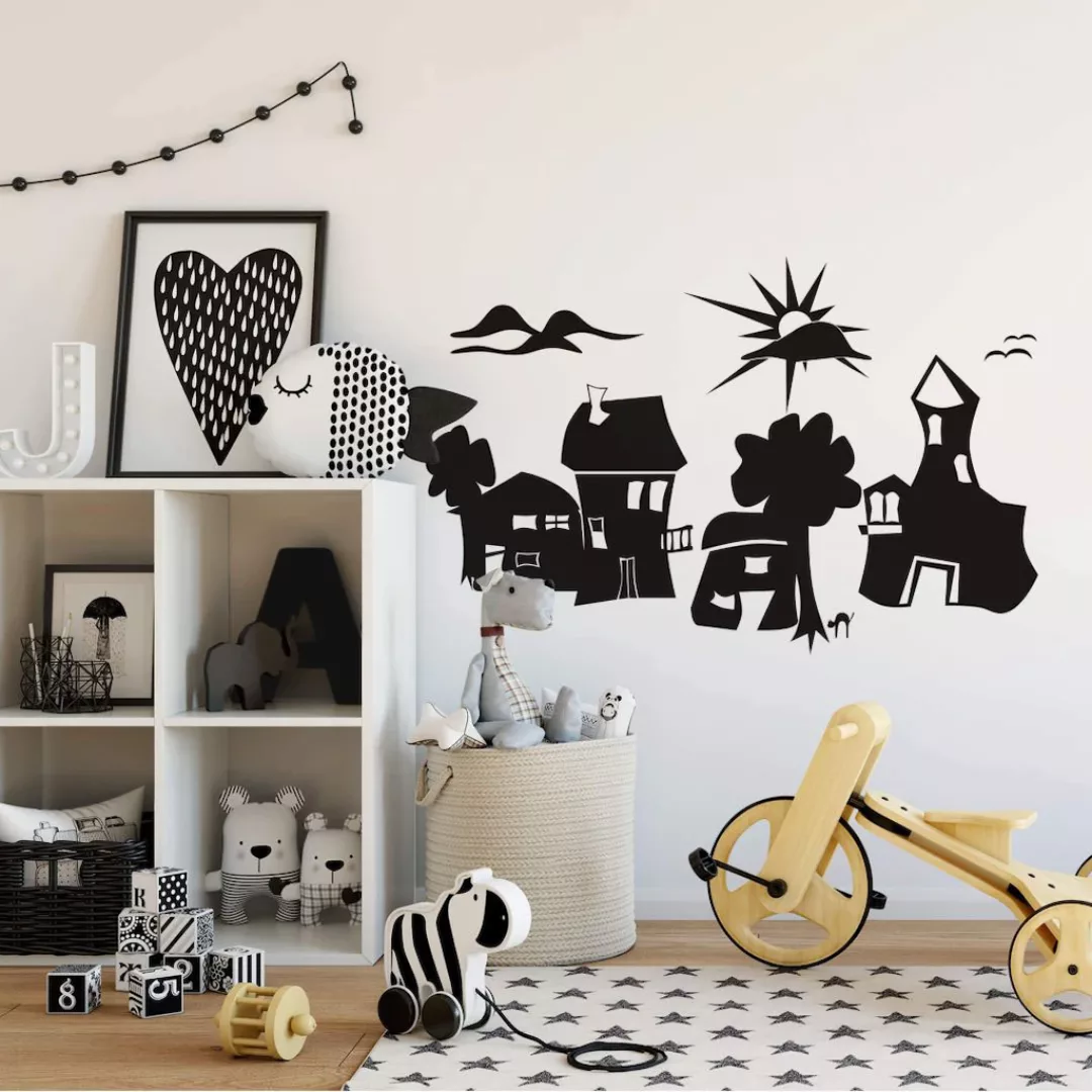 Wall-Art Wandtattoo "XXL Stadt Skyline Skurril 60cm", (Set, 1 St.), selbstk günstig online kaufen