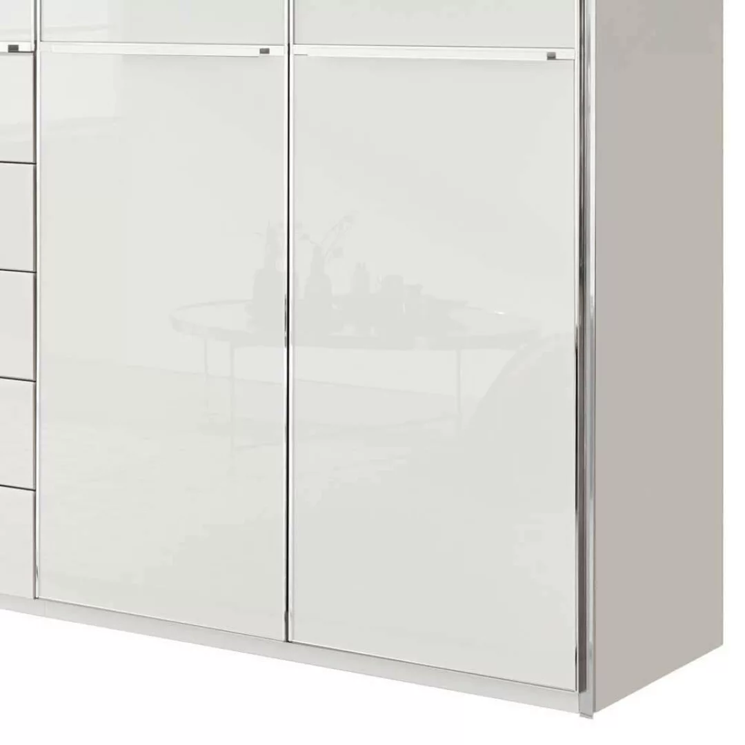 Weißer XXL Kleiderschrank Schlafzimmerschrank 236 cm hoch und 394 cm breit günstig online kaufen