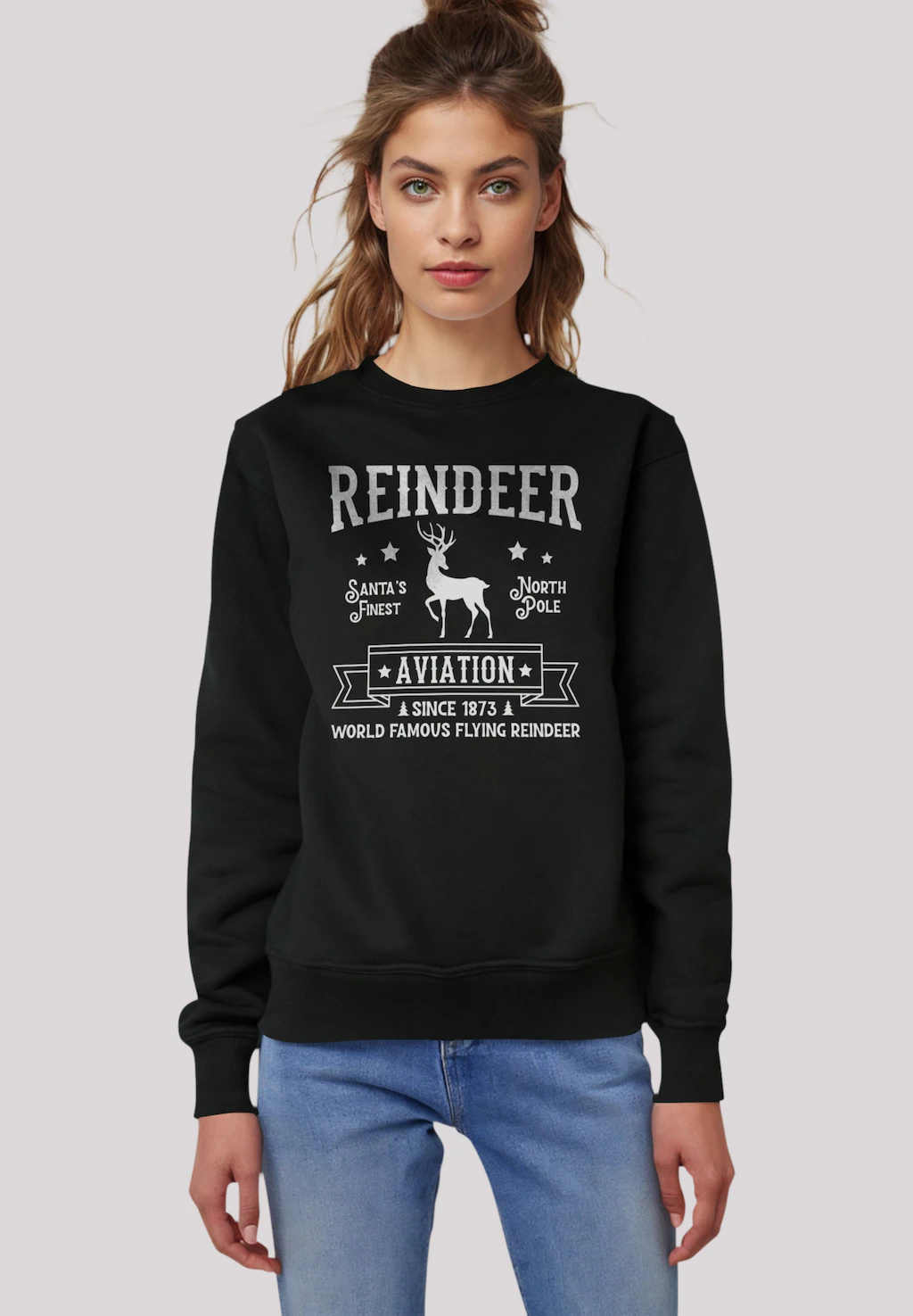 F4NT4STIC Sweatshirt "Weihnachten Reindeer Aviation Retro Sign", Premium Qu günstig online kaufen