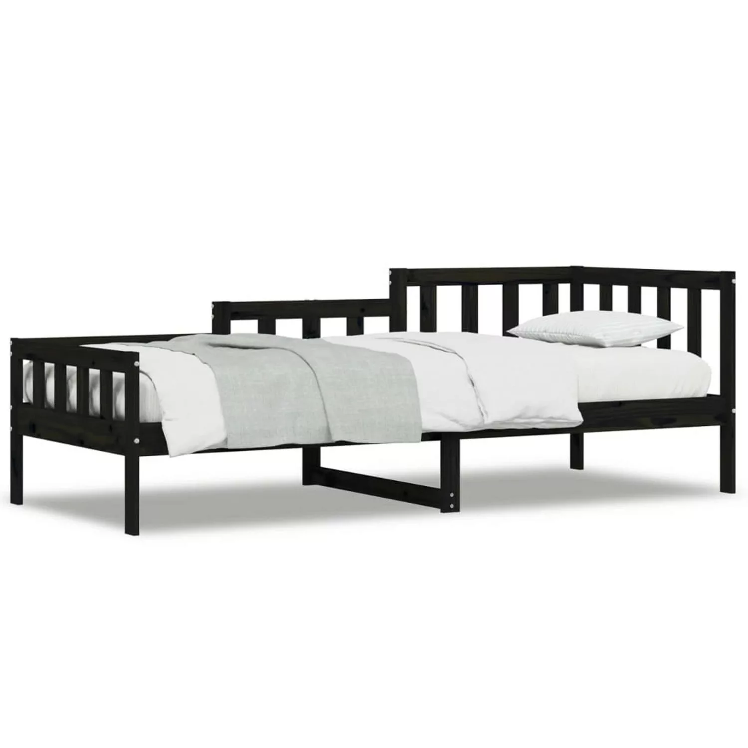 vidaXL Bett, Tagesbett Schwarz 90x190 cm Massivholz Kiefer günstig online kaufen