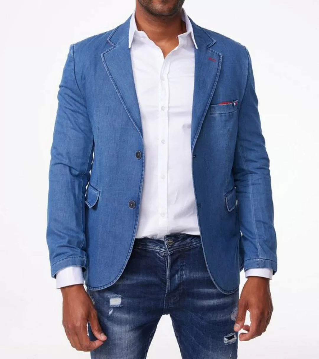 Denim House Jeansblazer Herren Slim Fit Denim Sakko Casual Freizeit Anzugsj günstig online kaufen