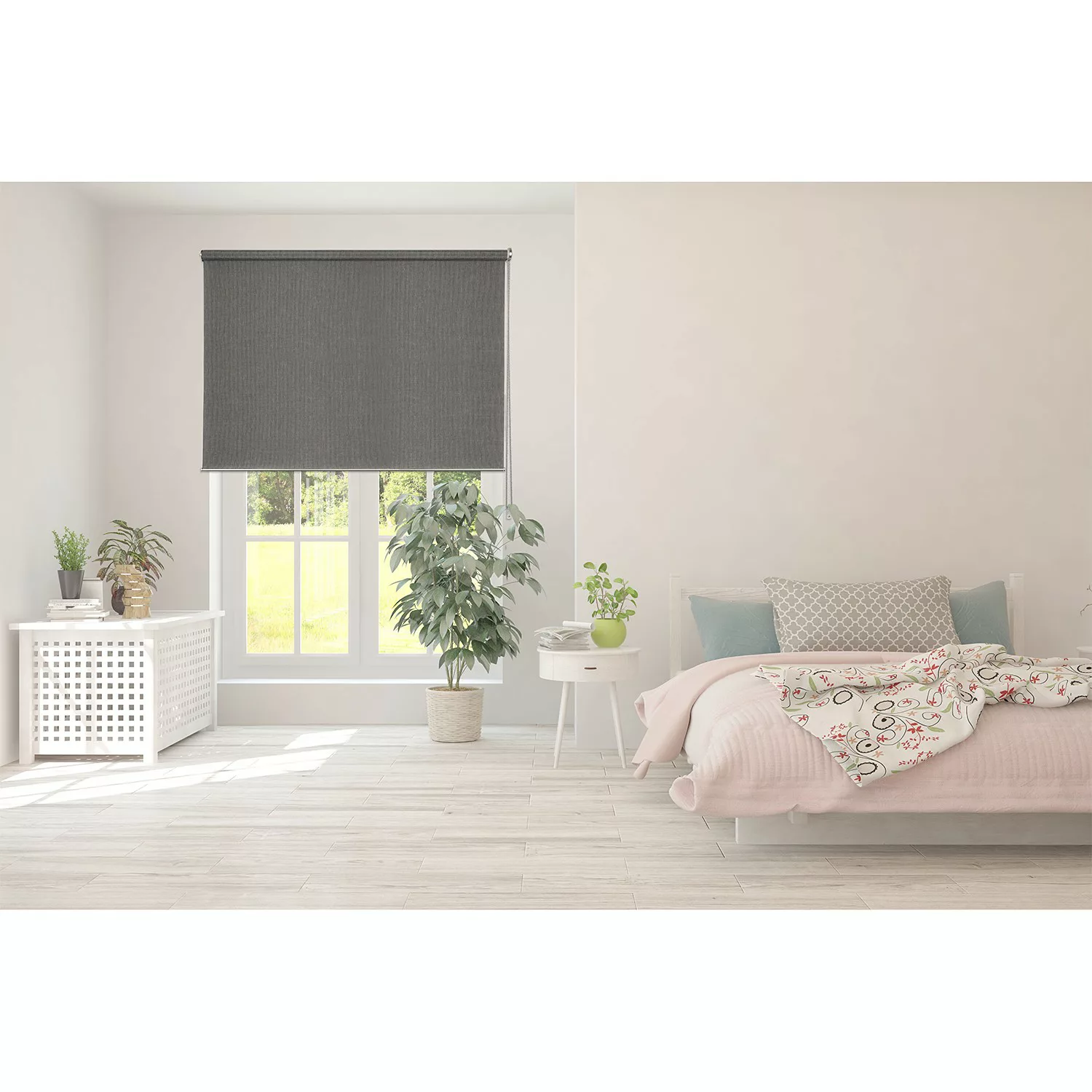 home24 mydeco Designrollo Cool 140x160 cm (BxH) Grau 100% Polyester günstig online kaufen