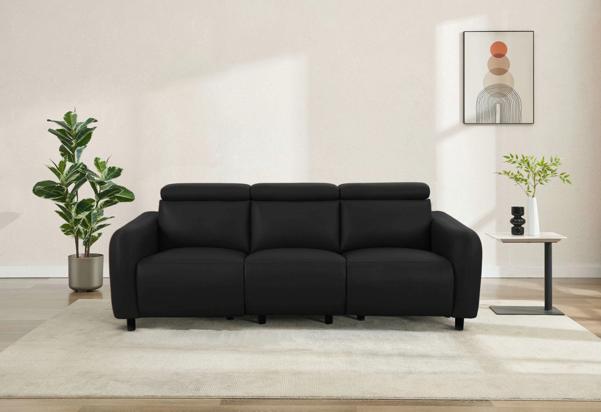 Home affaire 3-Sitzer "SKAANE Lederoptik, 229 cm, manuelle-u. elektrische R günstig online kaufen