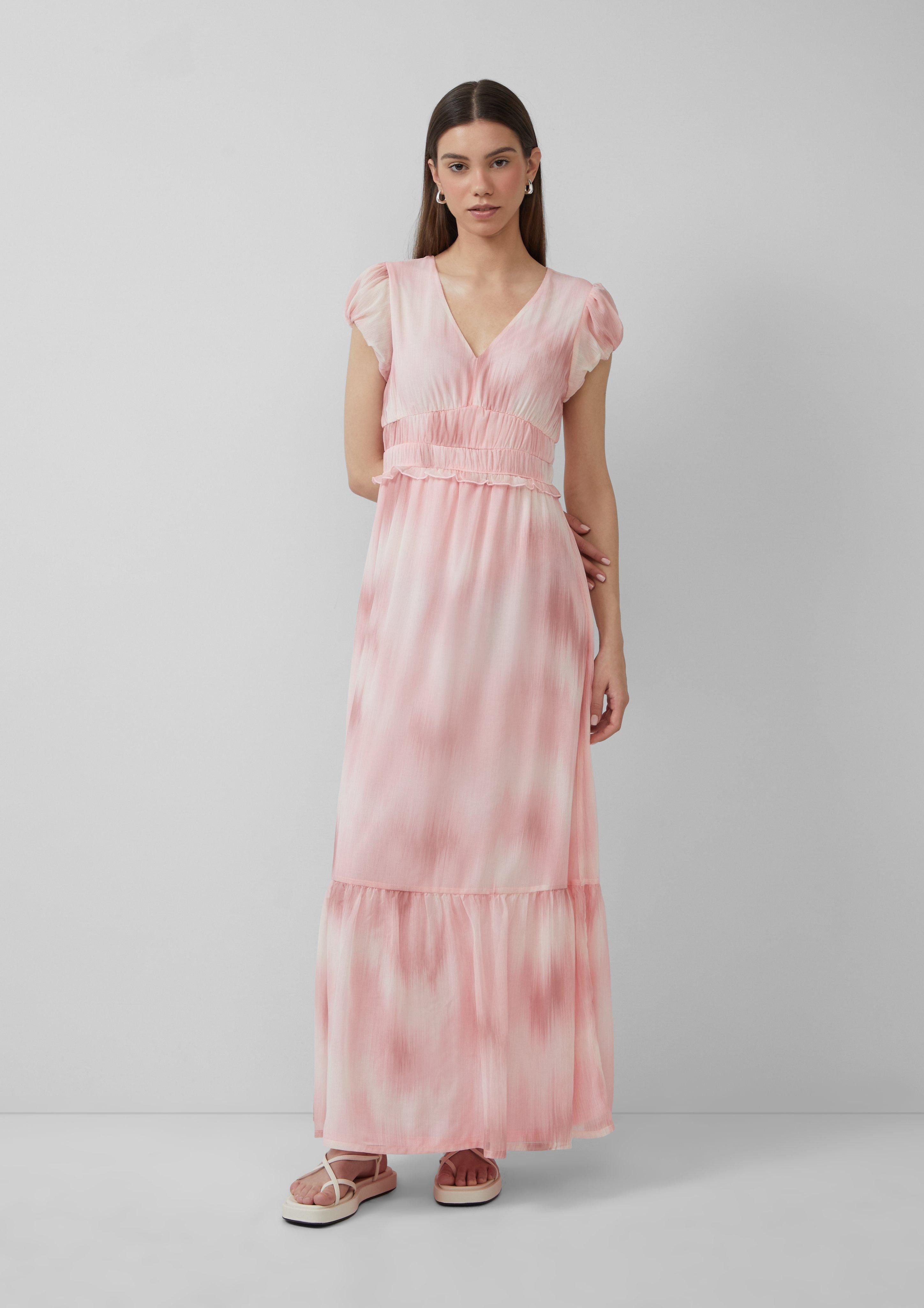 QS Maxikleid zartes Chiffonkleid mit All-over-Print günstig online kaufen
