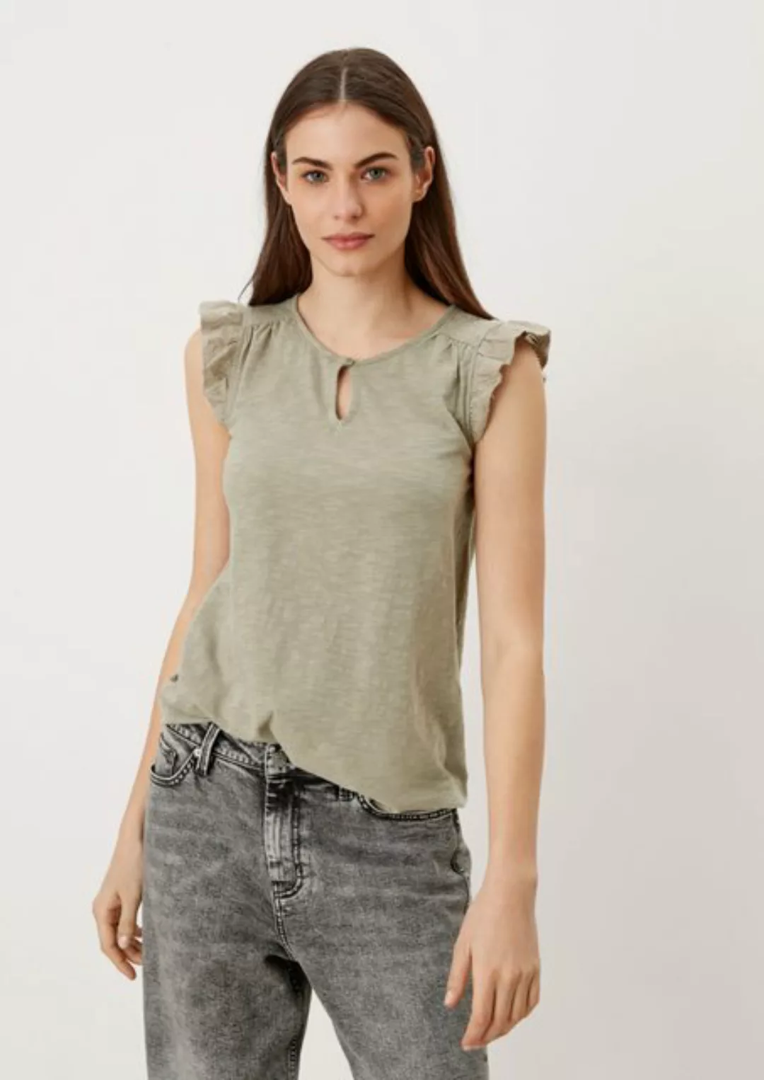 s.Oliver Shirttop Top mit Flügelärmeln Raffung günstig online kaufen