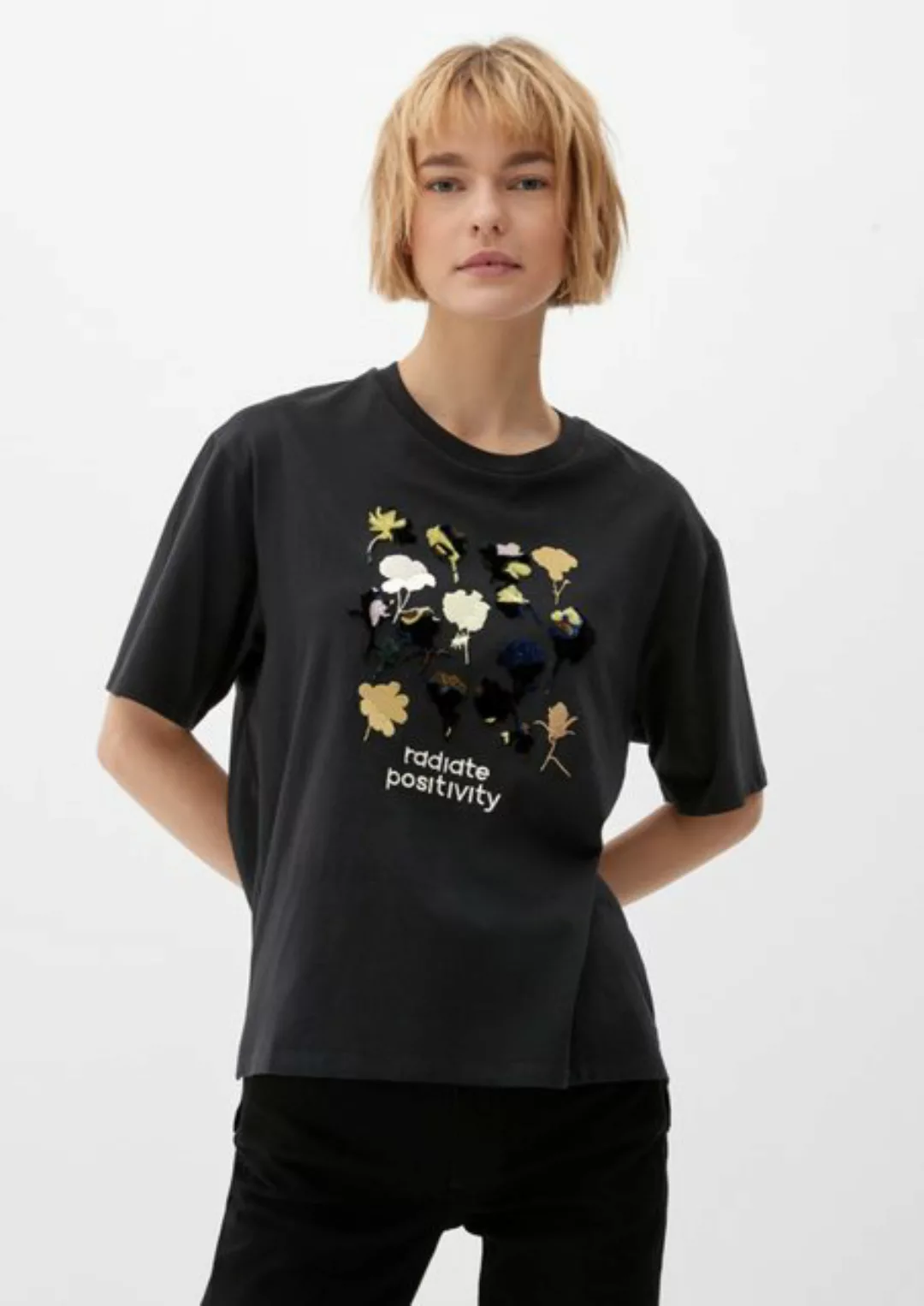 s.Oliver Kurzarmshirt Bedrucktes T-Shirt aus Baumwolle günstig online kaufen
