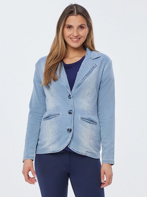 Body Needs Sweatblazer Denimjacke figurbetont in verwaschener Optik günstig online kaufen