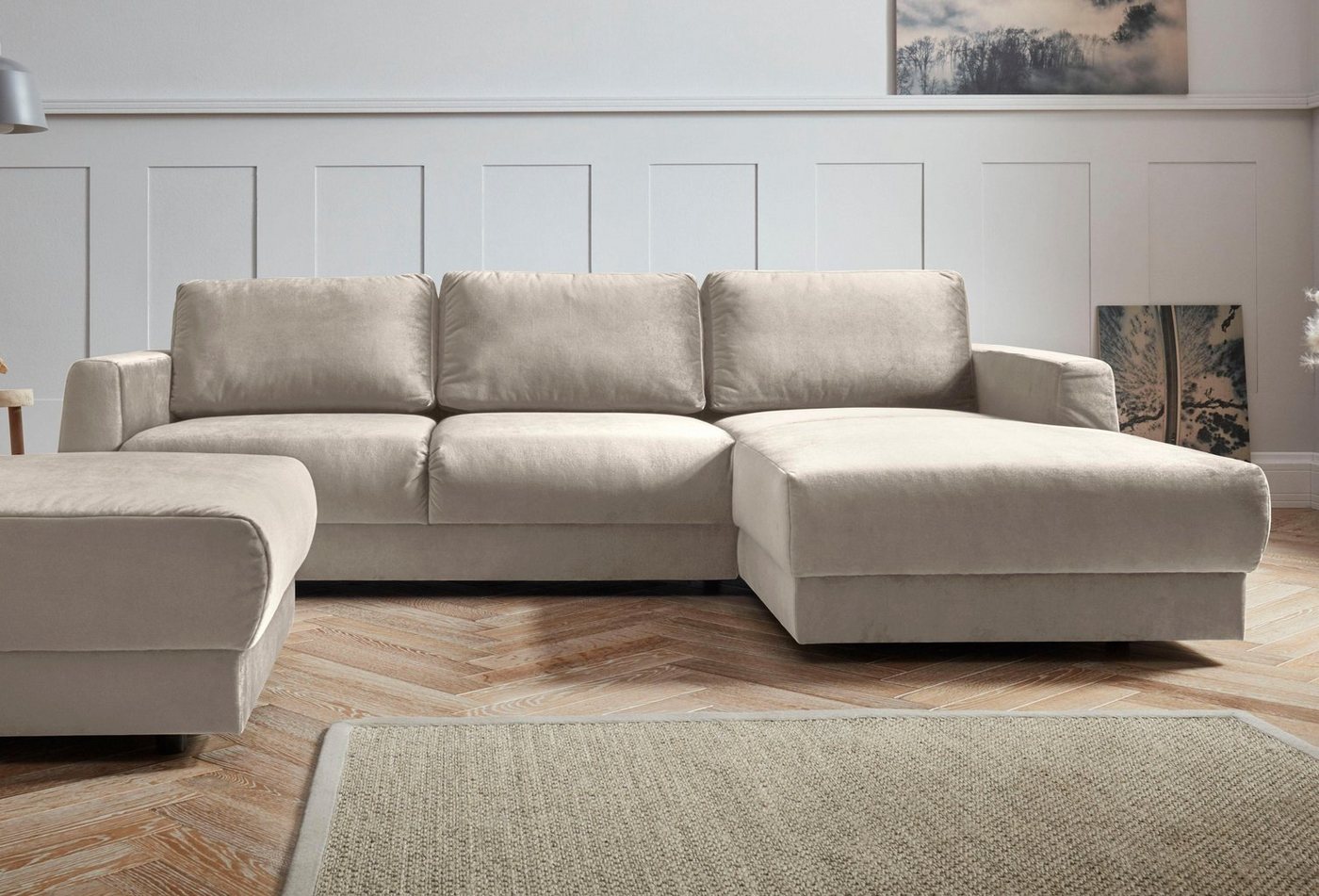 andas Ecksofa "Hobro L-Form", in 3 Bezugsqualitäten in vielen Farben, Desig günstig online kaufen