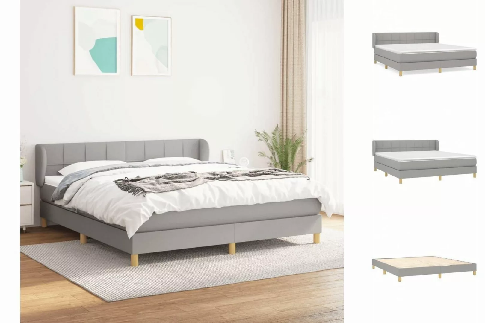 vidaXL Boxspringbett Bett Boxspringbett mit Matratze & Topper Stoff verschi günstig online kaufen