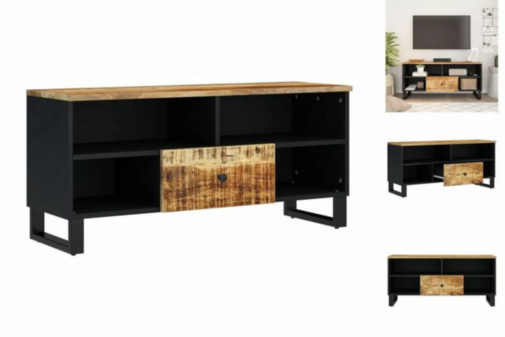 Vidaxl Tv-schrank 100x33x46 Cm Massivholz Mango & Holzwerkstoff günstig online kaufen