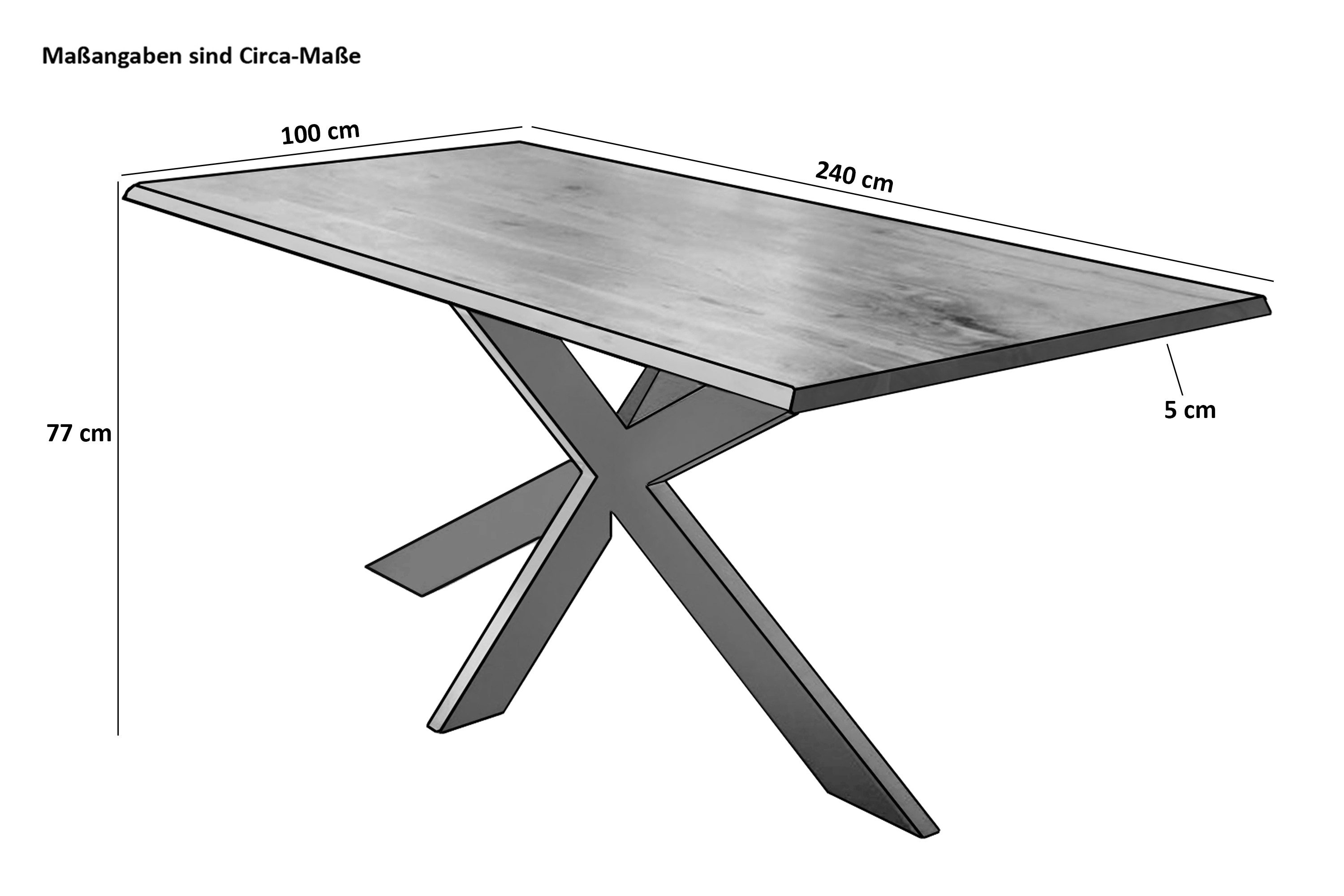 Trelevo® Esstisch Cuna_Mango_Spider, massives Mangoholz, Mango günstig online kaufen
