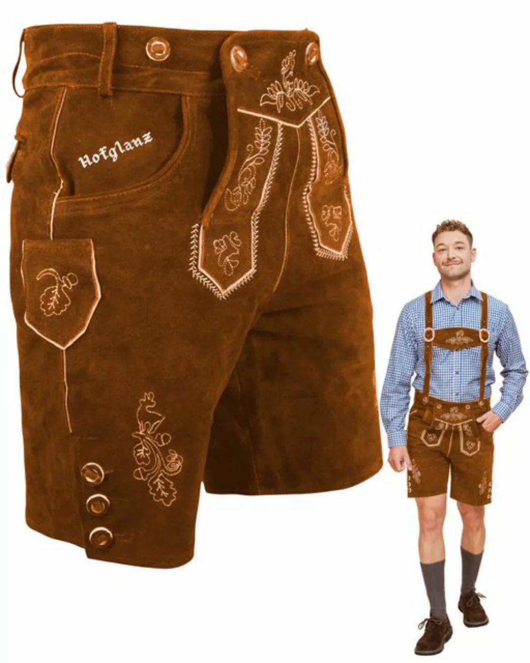 HOFGLANZ Trachtenlederhose Herren Lederhose, traditionelle Trachtenhose in günstig online kaufen