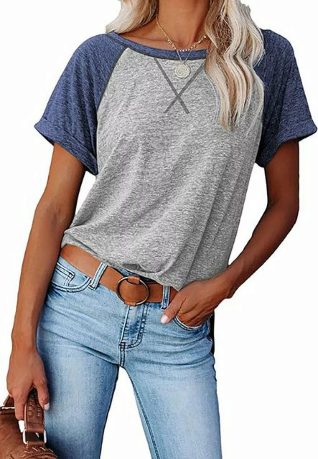 BlauWave Kurzarmshirt Tshirt Damen Rundhals Shirt Kurzarm Sommer T-Shirt (1 günstig online kaufen
