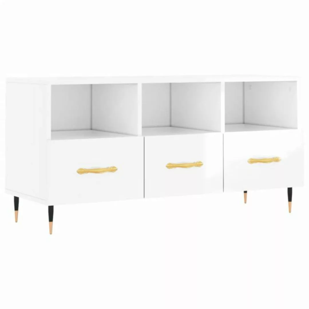 vidaXL TV-Schrank TV-Schrank Hochglanz-Weiß 102x36x50 cm Holzwerkstoff (1-S günstig online kaufen