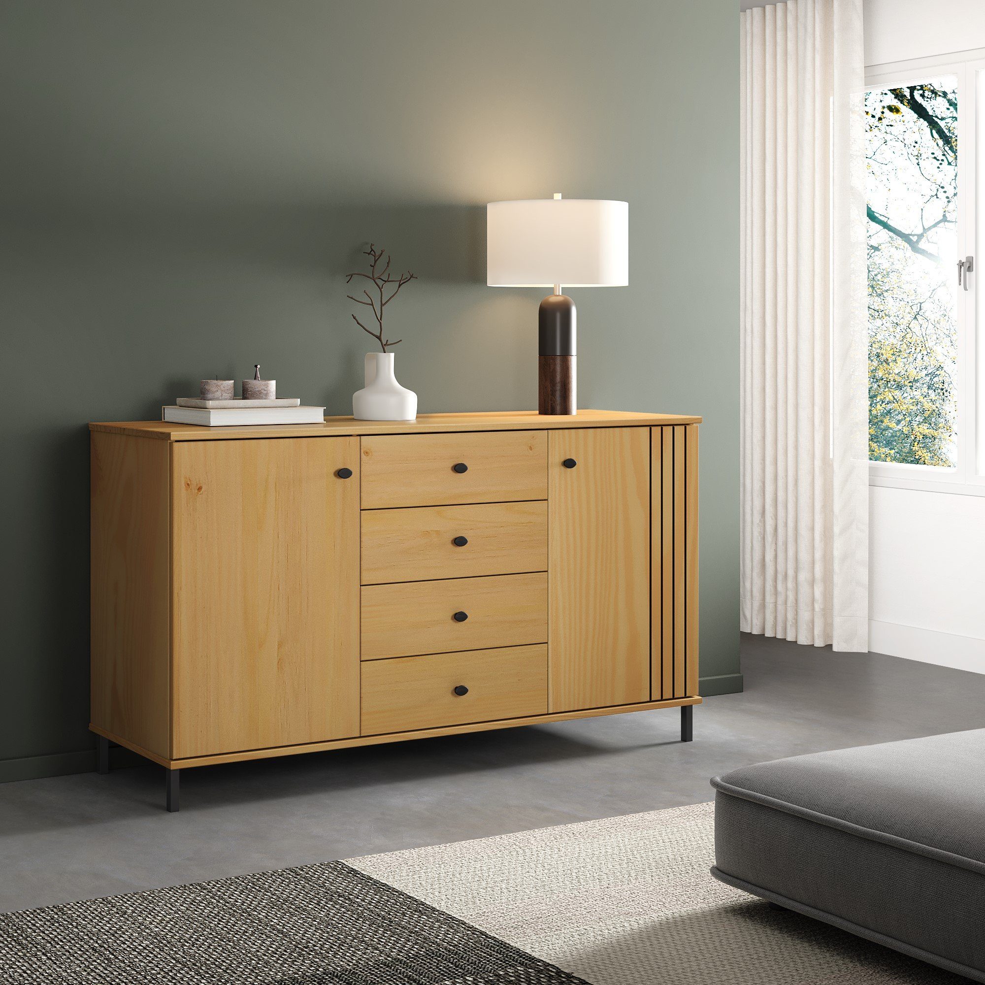 Woodroom Sideboard Sevilla, Moderne Kommode, Kiefer günstig online kaufen