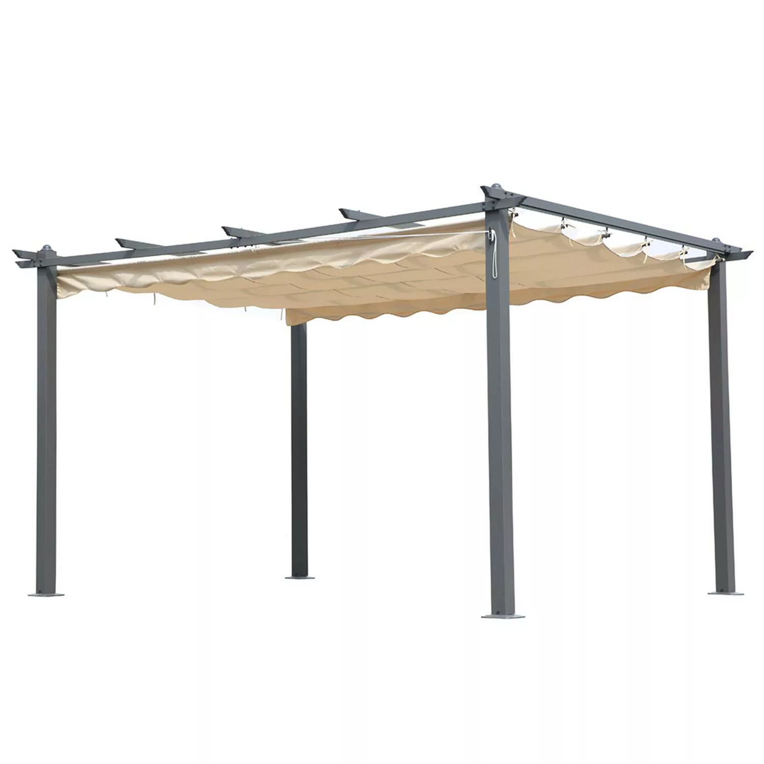 Pavillon GAZA-120 mit cremefarbigen Faltdach, B/H/T: ca. 295/225/395 cm günstig online kaufen