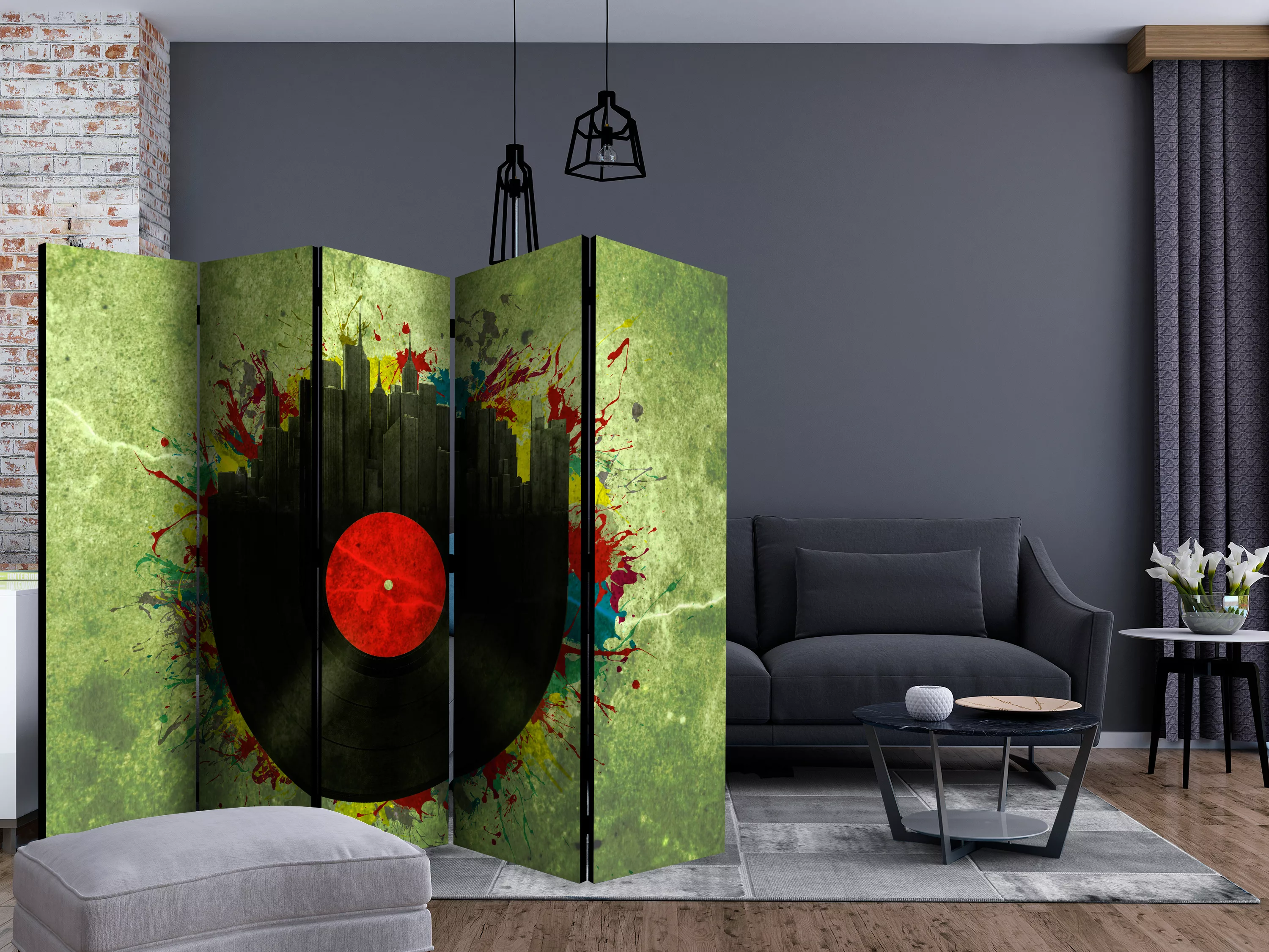 5-teiliges Paravent - Colorful Melodies Of The City Ii [room Dividers] günstig online kaufen