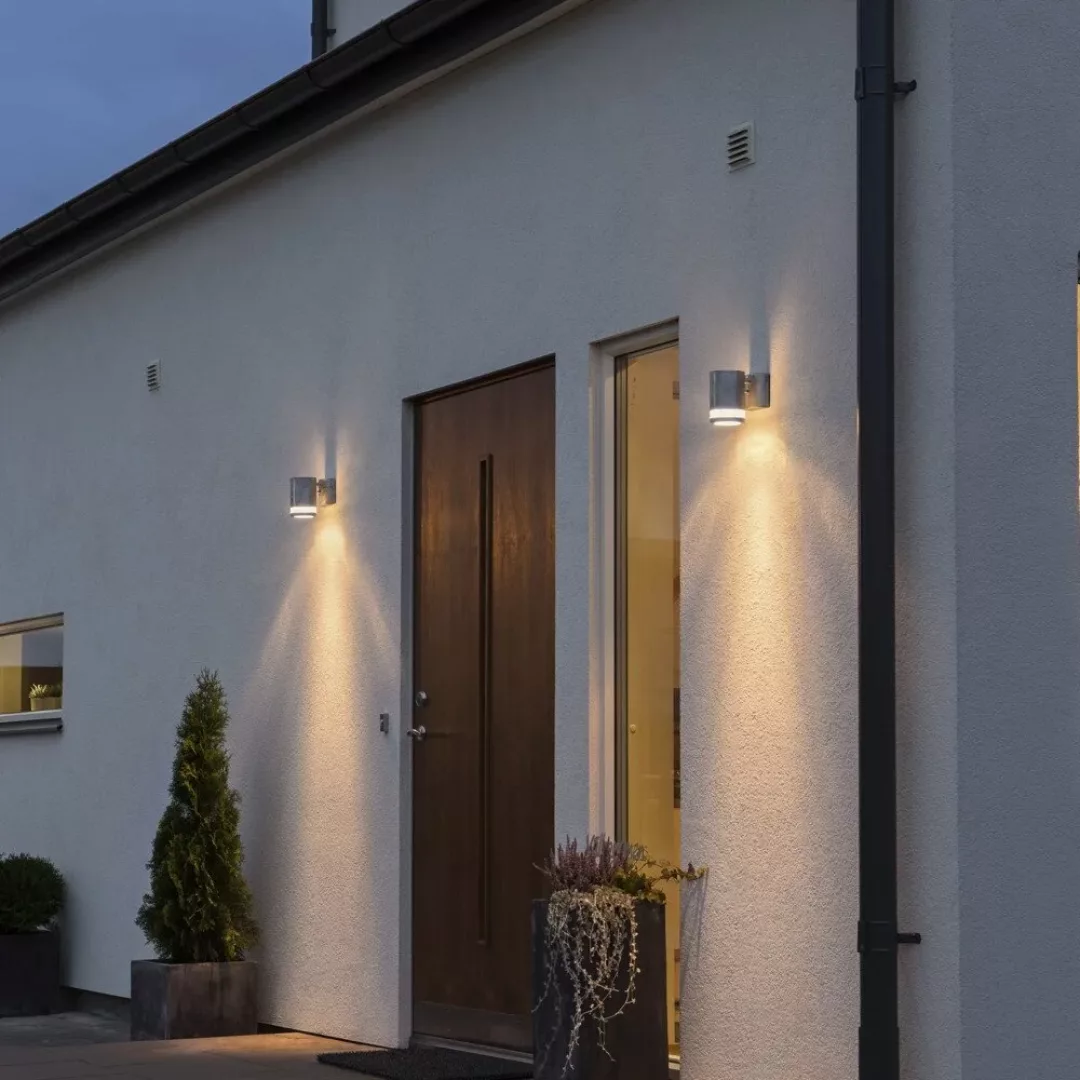 Moderne Wandleuchte Modena aus galvanisiertem Stahl und Acrylglas in klar, günstig online kaufen